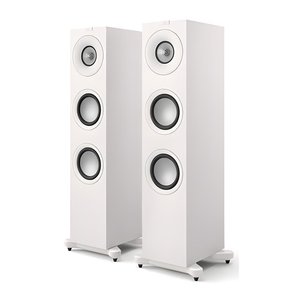 KEF Q7MWH Q7 Meta HiFi 3-Way Floorstanding Speaker with Magnetic Grilles, Satin White
