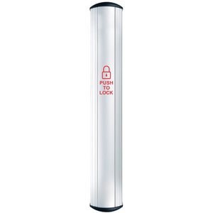 Camden CM-8536/8B CM-85 Series Column Side Load Push Plate Switch, LOCK Symbol and PUSH TO LOCK Label, 36" x 6", Anodized Clear Aluminum