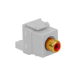 ICC IC107R8GWH RCA IDC Modular Connector with Red Insert, White
