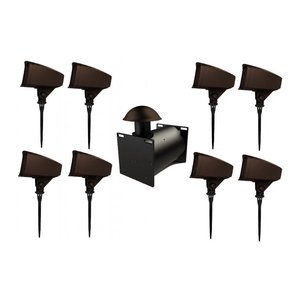 Klipsch 1063469 Landscape Series Outdoor Speaker System, Includes (8) PRO-650T-LS Landscape Satellite Speakers, (1) PRO-12SW-LS Landscape Subwoofer, (8) PRO-18-GS 18" Ground Stakes