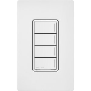 Lutron RRST-HN4B-SW 4-Button RadioRA 3 Sunnata RF Hybrid Keypad, Snow