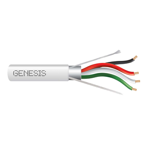 Genesis 22041101 22/4 Stranded Shielded Cable, Riser, CMR, FT4, 1000' (304.8 m) Pull Box, White