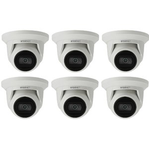 Hanwha SQ-6T8CHHKIT (6) 4MP Vandal-Resistant IR Turret Camera with WDR and 3mm Fixed Lens