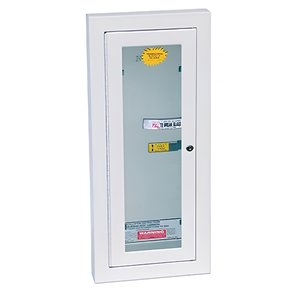 Kidde 468046 Fire Extinguisher Semi-recessed Cabinets/Keyed Steel Cam Lock, Steel, White