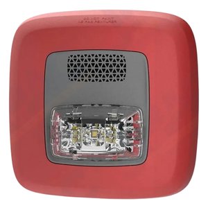 Gentex GHSR Horn / Strobe with Selectable Candela LED Strobe and Universal Mount, Red Faceplate