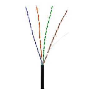 ADI PRO 0E-CAT5DB1BK CAT5e 24/4 Solid BC Outdoor Direct Burial Cable, Unshielded, UTP, 1000' Wood Reel, Black