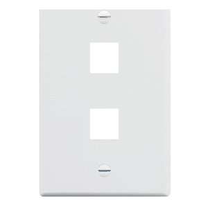 ADI PRO 0E-FP2WH 2-Port Single Gang Faceplate, 2-Pack, White