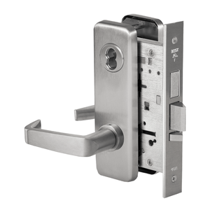 BEST 45HW7TDEU15J626 12V Electrified Mortise Lock with Deadbolt, 15 Lever, Escutcheon, Satin Chrome