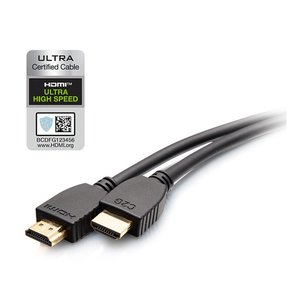C2G C2G10411 Plus Series Ultra High Speed HDMI Cable with Ethernet, In-Wall CL2 Rated, 8K 60Hz, M/M, 6', Black