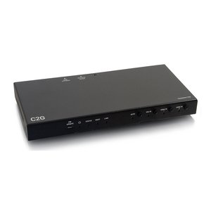 C2G C2G30018 Dual 4K HDMI HDBaseT VGA, 3.5mm and RS232 over Cat Switching Extender Box Transmitter, 4K 60Hz, Black
