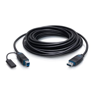 C2G C2G30088 Performance Series USB-A Male to USB-B Male Active Optical Cable, Plenum Rated, 75', Black