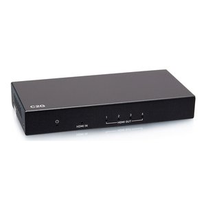 C2G 41601 4-Port HDMI 2.0 Distribution Amplifier Splitter, 4K Ultra HD 60Hz, 1-Input 4-Output