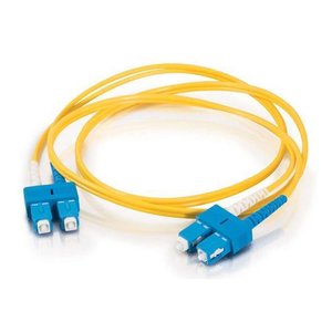 C2G CG21763 Silver Coated Copper Duplex Single Mode Fiber Optic Cable, 9/125, OS1/2, 8m