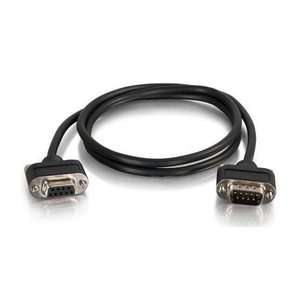 C2G CG52160 Serial RS232 DB9 Cable with Low Profile Connectors M/F, In-Wall CMG-Rated, 15' (4.6m)
