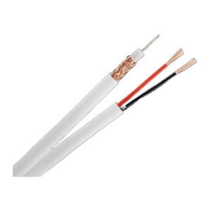 Paige 243300752 18/2 RG59/U Coaxial Cable Siamese Plenum Rated, 95% BC Braided, 500' Reel, White
