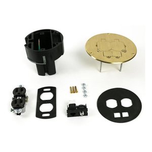 Wiremold 863DPCOM Dual Service Floor Box Kit, Brass