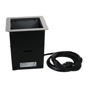 Wiremold TB672AUAL InteGreat A/V Table Box with 12' Cord, 2 USB-A Charging Ports, 4 Receptacles, Aluminum
