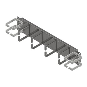 Belden 9511-1902 Horizontal Ring Style Cable Manager with Saddle Rings, Black