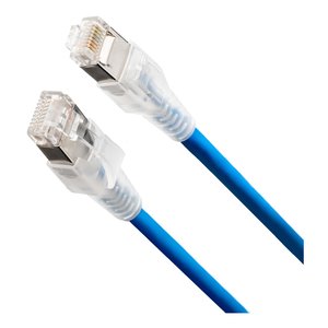 Belden CA21106001 10GX Shielded Modular CAT6A Patch Cord, Bonded-Pair, F/UTP, 24/4 Solid, Riser-CMR, 1', Blue