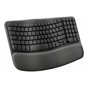 Logitech 920-012058 Wireless Ergonomic Keyboard with Cushioned Palm Rest, Logi Bolt, Graphite