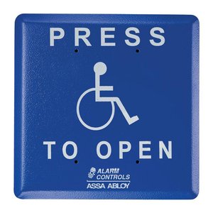 Alarm Controls JP2-5 Jumbo Push Plate, Pneumatic Time Delay, 'Press to Open' Text
