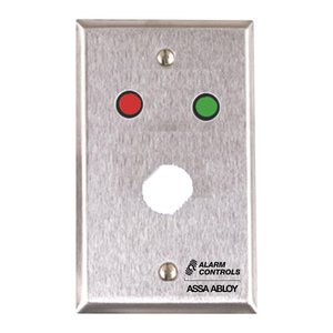 Alarm Controls RP-08 Single Gang Remote Wall Plate, Double D Hole for Medeco Lock, Red LED Indicator