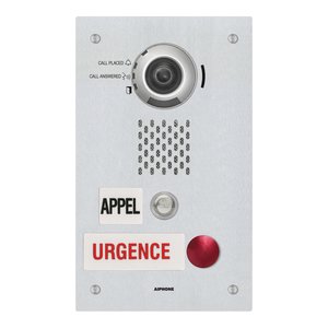 Aiphone IX-DVF-2RA-FR IX Series IP Video Emergency Station with Call Buttons in French, SIP Compatible, Flush Mount, Vandal Resistant, Stainless Steel