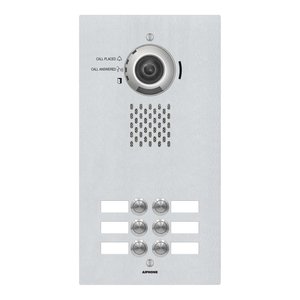 Aiphone IX-DVF-6 IX Series 6-Call Button IP Video Door Station, Flush Mount, Stainless Steel