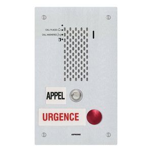 Aiphone IX-SSA-2RA-FR IX Series 2-Call Button IP Emergency Station, French, Flush Mount