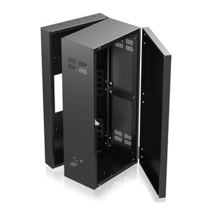 AtlasIED 324-12 19" Wide Opening Stand-Alone Wall Cabinet with Adjustable Rails, 24RU