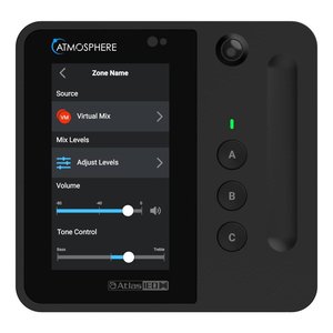 AtlasIED C-T4-B Atmosphere Wall Controller with 4.3" Programmable Touchscreen, 2-Gang, Black