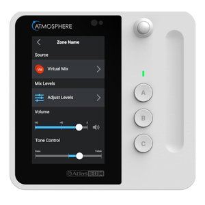 AtlasIED C-T4 Atmosphere Wall Controller with 4.3" Programmable Touchscreen, 2-Gang, White