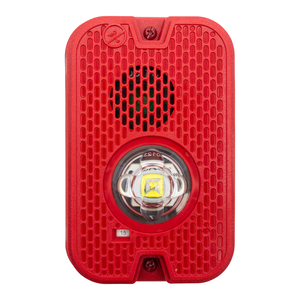 System Sensor P2GRKLED-P L-Series Outdoor Compact Wall-Mounted Horn Strobe, "PLAIN", Red