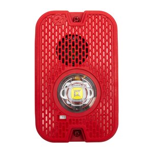 System Sensor P2GRKLED L-Series Outdoor Compact Wall-Mounted Horn Strobe, "FIRE", Red