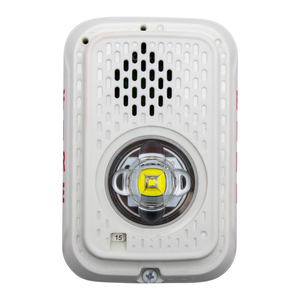 System Sensor P2GWLED L-Series Indoor 2-Wire LED Compact Horn Strobe, Wall-Mount, Marked FIRE, Red White