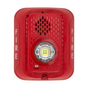 System Sensor P2RLED L-Series Indoor 2-Wire LED Horn Strobe, Wall-Mount, Marked FIRE, Red