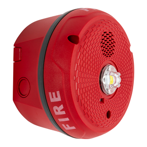 System Sensor PC2RKLED L-Series Outdoor Ceiling-Mounted Horn Strobe, "FIRE", Red