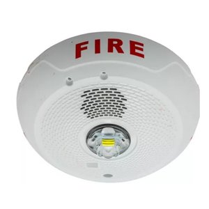 System Sensor PC2WLED L-Series 2-Wire LED Horn Strobe, Ceiling-Mount, Marked FIRE, White