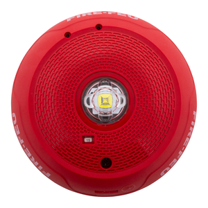 System Sensor SCRLED-B Series Ceiling Mount Strobe with LED, "FIRE/FUEGO", Red