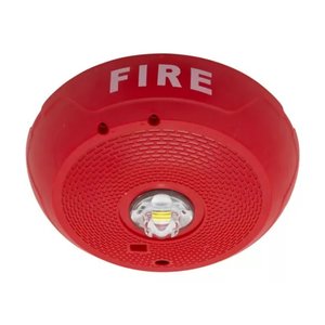 System Sensor SCRLED Series Ceiling Mount Strobe with LED, FIRE Label, Red