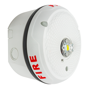 System Sensor SCWKLED L-Series Outdoor Ceiling-Mounted LED Strobe, "FIRE", White