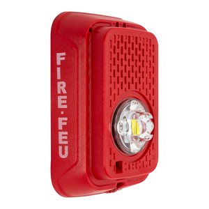 System Sensor SGRLED-B Series Compact Wall Strobe with LED, Bilingual FIRE/FUEGO, Red