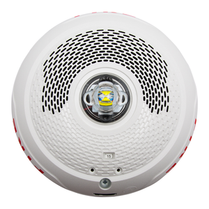 System Sensor SPSCWLED L-Series Indoor Speaker Ceiling-Mounted LED Strobe, "FIRE", White