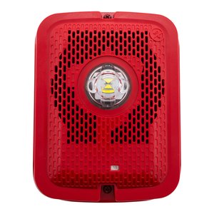 System Sensor SPSRKLED-P Outdoor LED Speaker Strobe Wall, Plain, Red