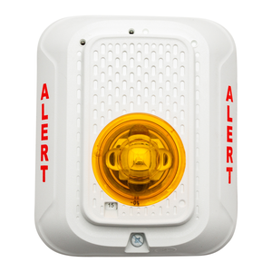 System Sensor SWLED-ALERT L-Series LED Strobe with Amber Lens, Wall-Mount, Indoor, Marked ALERT, White