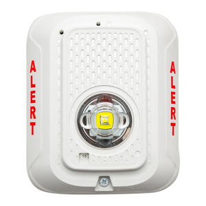 System Sensor SWLED-CLR-ALERT L-Series LED Strobe with Clear Lens, Wall-Mount, Indoor, Marked ALERT, White