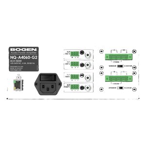 Bogen NQ-A4060-G2 4-Channel IP Audio Power Gen 2 Amplifiers, 60W at 25V/4ohms