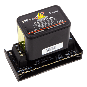 DITEK DTK-2MHLP130BWB 2MHLP Series Data and Signaling Circuit Surge Protector with Snap-Track Base, Short to Ground Notification, Mounting Base Included