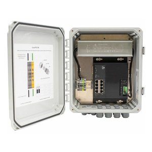 EtherWAN EASYPOE4P EasyPoE Lite Series NEMA Rated Cabinet with 4-Port 10/100/1000BASE-T PoE, 1-Port 10/100/1000BASE-T RJ45 and Surge Suppressor