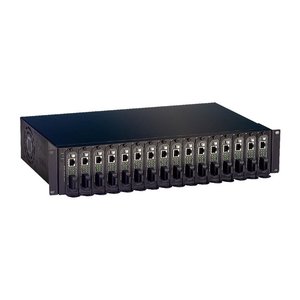 EtherWAN EMC1600-RPSA 16-Bay Media Converter and Ethernet Extender Chassis with 2 AC Power Supplies